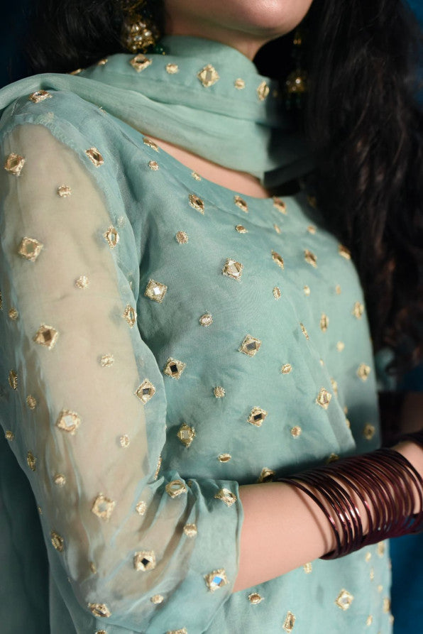 SKY BLUE FARSHI SHALWAR