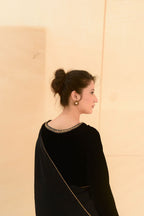 SONHERI COLLECTION (BLACK VELVET SAREE )