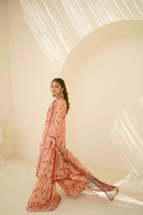 EID COLLECTION'25 ( PINK PRINTED DRESS )