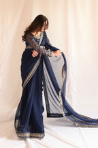 NAVY BLUE SEQUENCED SAREE