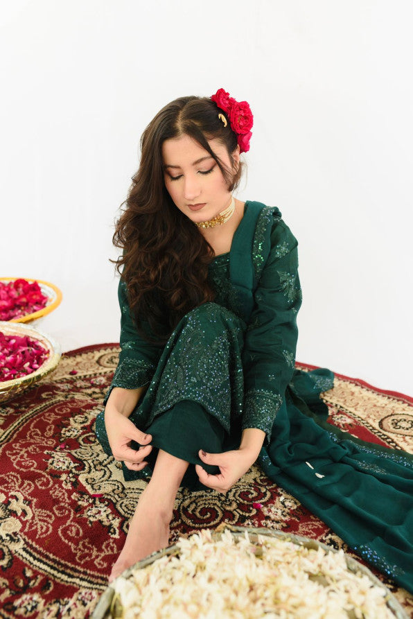 MEETHI EID'26 ( DARK GREEN DRESS )