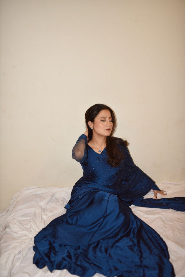 NAVY BLUE SILK SAREE