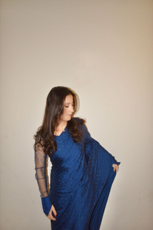 NAVY BLUE SILK SAREE