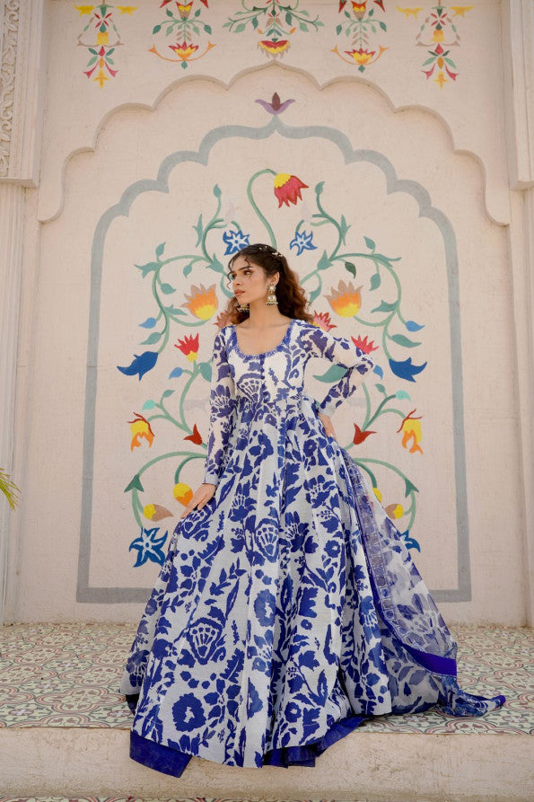 EID COLLECTION'25 ( BLUE ANARKALI )
