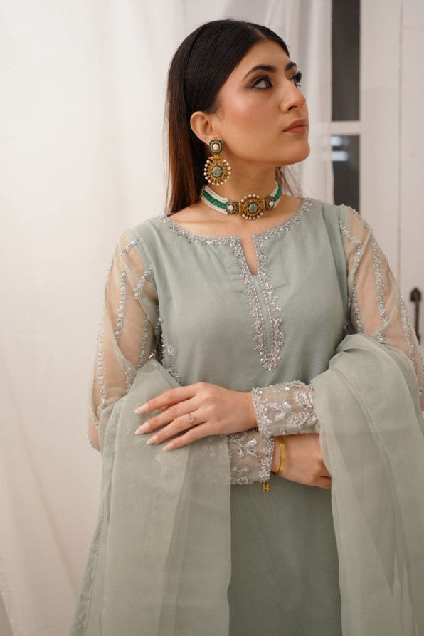 RANGREZ COLLECTION ( SEA BLUE LEHANGA DRESS )