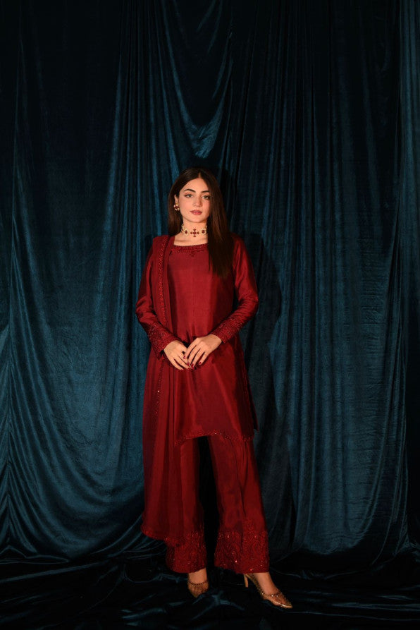 RAW SILK COLLECTION ‘25 BLOOD RED DRESS
