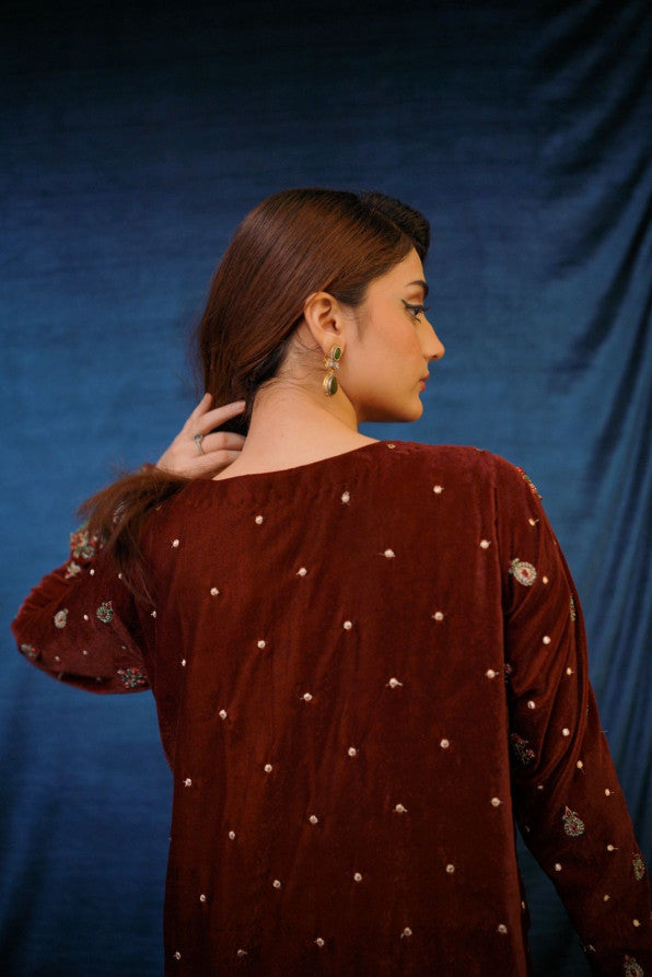 SAFFRON COLLECTION '24 ( VELVET COAT DRESS )