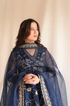 NAVY BLUE SEQIUNCED ANGRAKHA