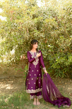 VOILET SHEESHA SILK DRESS