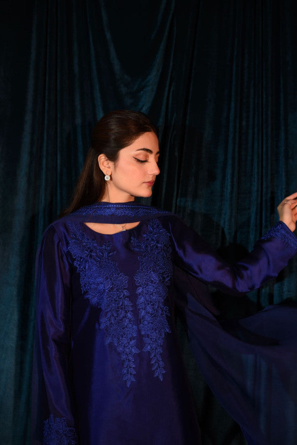 RAW SILK COLLECTION ‘25 ROYAL BLUE SHALWAR KAMEEZ