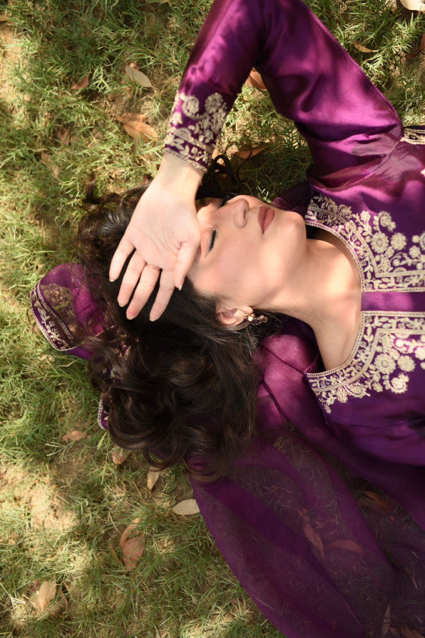 VOILET SHEESHA SILK DRESS