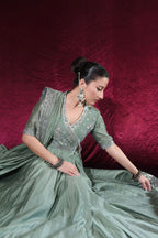 EXCLUSIVE COLLECTION ( SAGE GREEN ANGRAKHA )