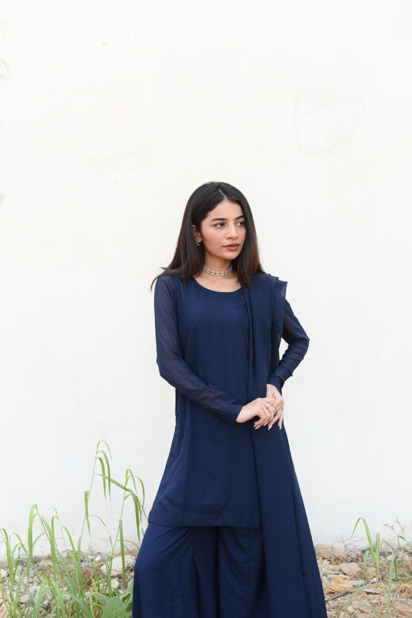 AKS By Amna Ismail ( BLUE PLAZO DRESS)