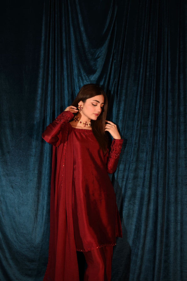RAW SILK COLLECTION ‘25 BLOOD RED DRESS