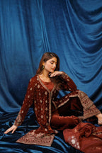 SAFFRON COLLECTION '24 ( VELVET COAT DRESS )