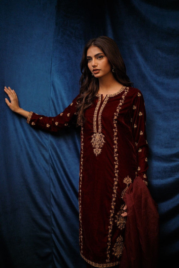 SAFFRON COLLECTION ‘24 MAROON VELVET