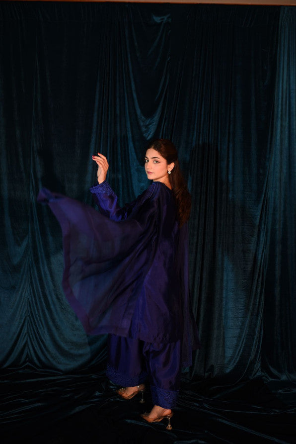 RAW SILK COLLECTION ‘25 ROYAL BLUE SHALWAR KAMEEZ