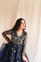 NAVY BLUE SEQIUNCED ANGRAKHA