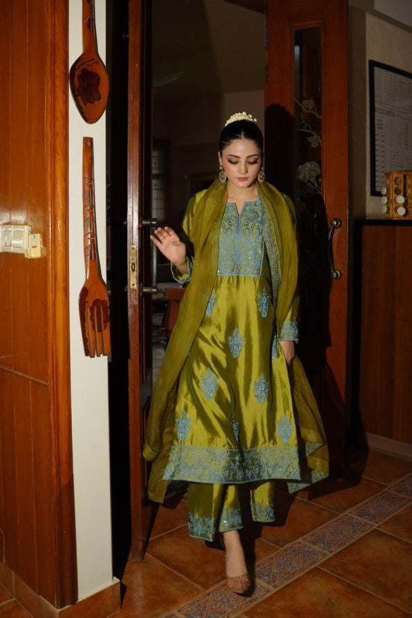 Ashnah Collection'25 ( Lime green dress )