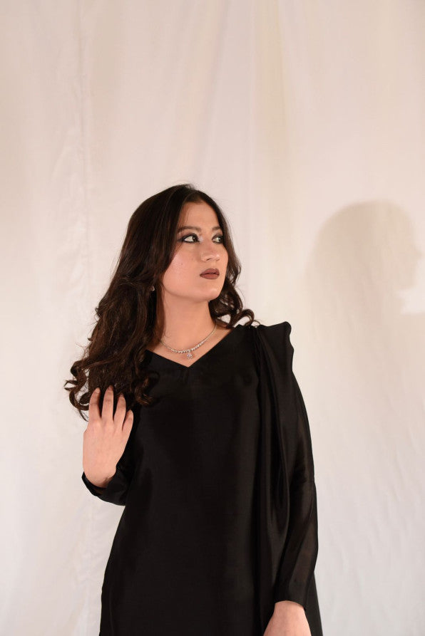 SHEESHA SILK BLACK DRESS