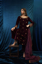 SAFFRON COLLECTION'24 ( BURGUNDY VELVET )