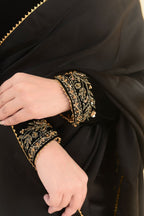 SONHERI COLLECTION (BLACK VELVET SAREE )