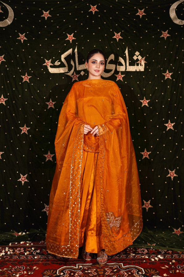PHOOL COLLECTION '25 MUSTARD DRESS