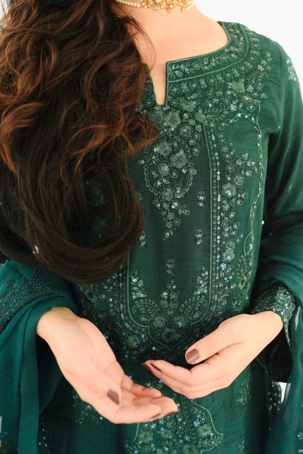 MEETHI EID'26 ( DARK GREEN DRESS )
