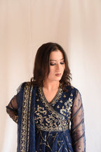 NAVY BLUE SEQIUNCED ANGRAKHA
