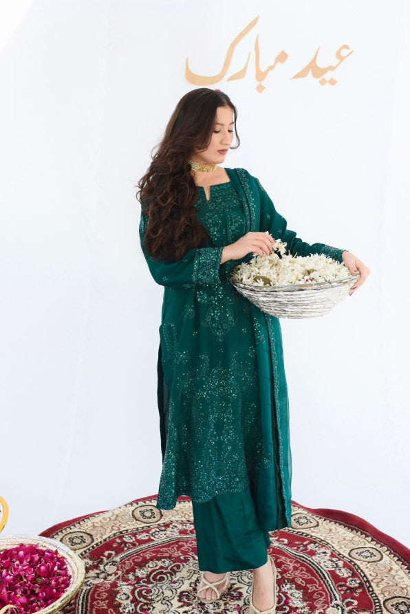 MEETHI EID'26 ( DARK GREEN DRESS )