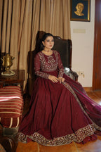 Ashnah Collection'25 ( Maroon pishwas )