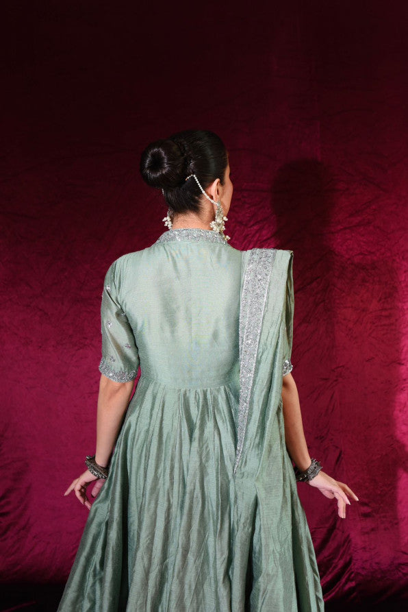 EXCLUSIVE COLLECTION ( SAGE GREEN ANGRAKHA )