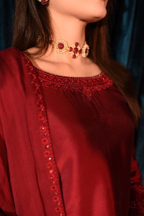 RAW SILK COLLECTION ‘25 BLOOD RED DRESS