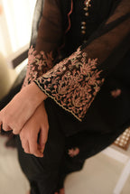 FLOWER GIRL ( BLACK EMB DRESS )