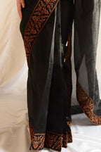 BLACK TISSUE SAREE