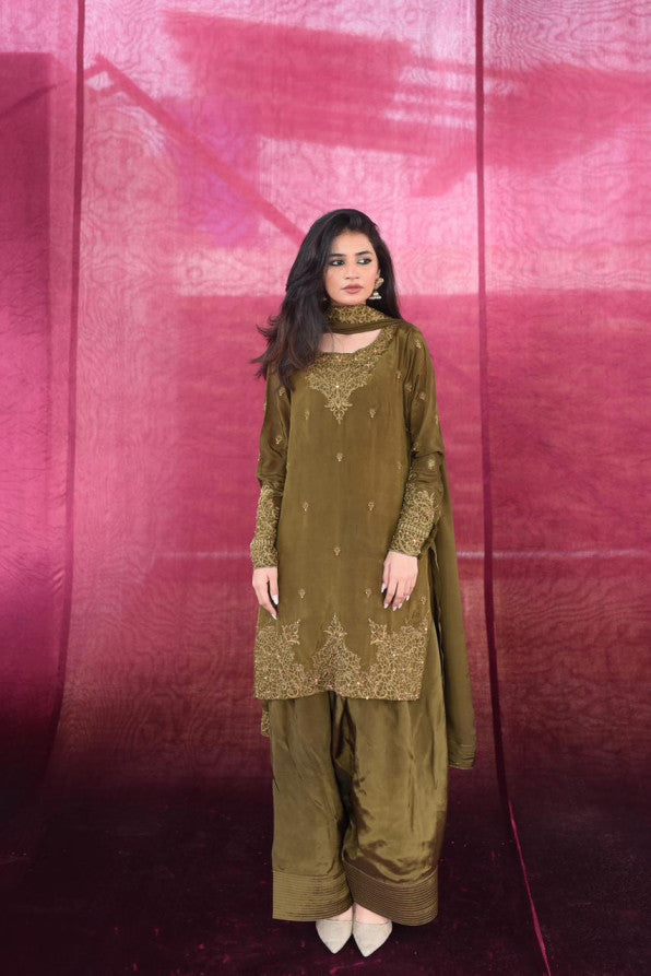 FESTIVE'25 ( MEHANDI GREEN FARSHI )