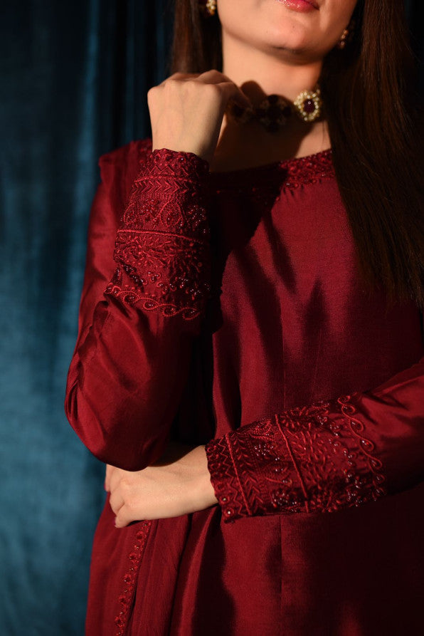 RAW SILK COLLECTION ‘25 BLOOD RED DRESS