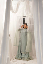 RANGREZ COLLECTION ( SEA BLUE LEHANGA DRESS )