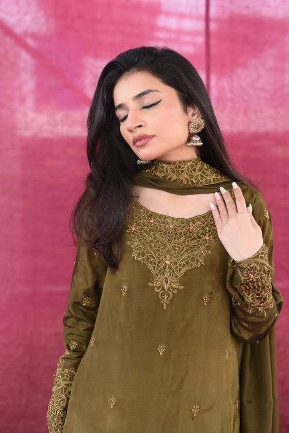FESTIVE'25 ( MEHANDI GREEN FARSHI )
