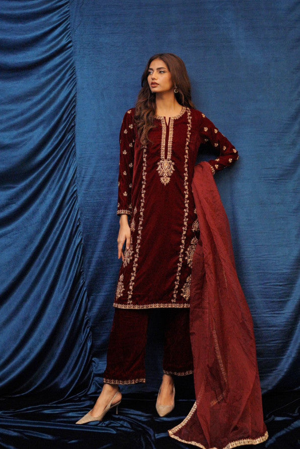 SAFFRON COLLECTION ‘24 MAROON VELVET