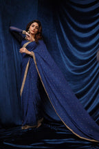 SAFFRON COLLECTION' 24 ( ROYAL BLUE SEQUINCED SAREE )