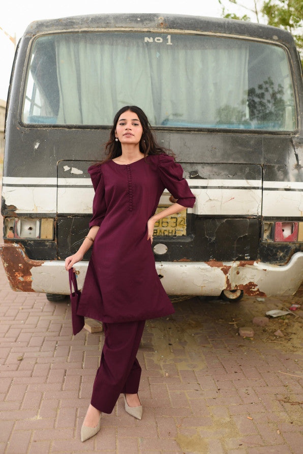 AKS (Burgundy Shalwar kameez )
