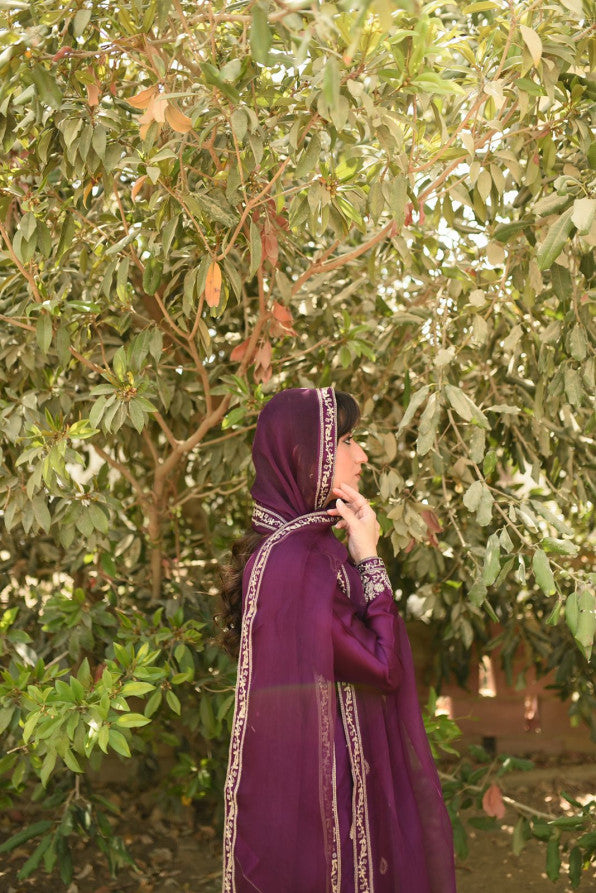VOILET SHEESHA SILK DRESS