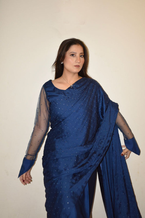 NAVY BLUE SILK SAREE