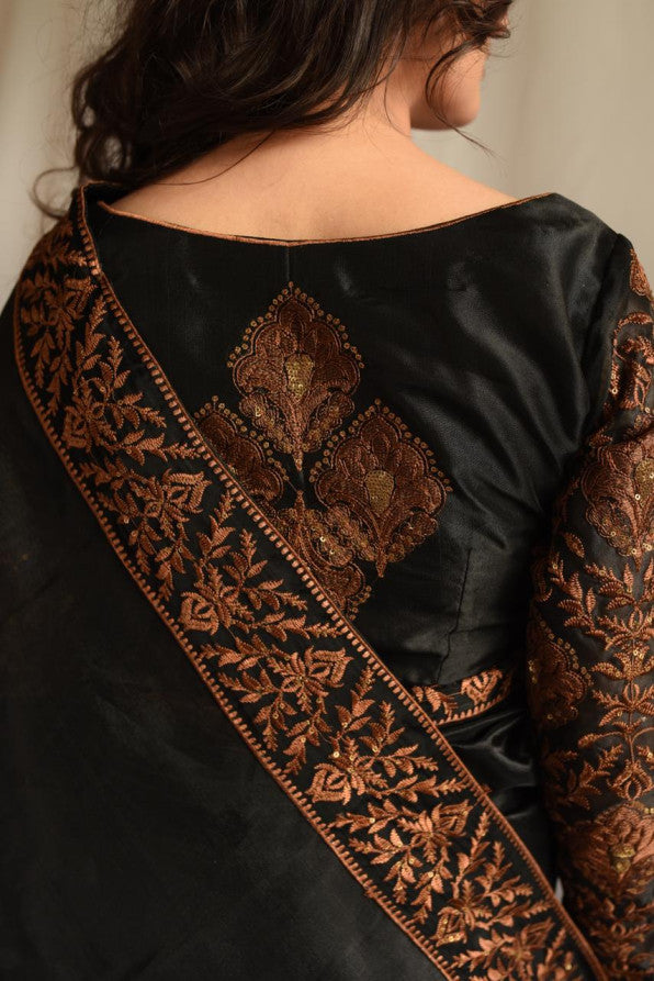 BLACK TISSUE SAREE