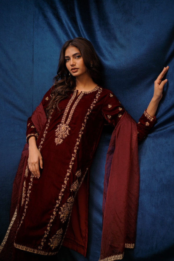 SAFFRON COLLECTION ‘24 MAROON VELVET