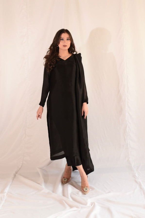 SHEESHA SILK BLACK DRESS
