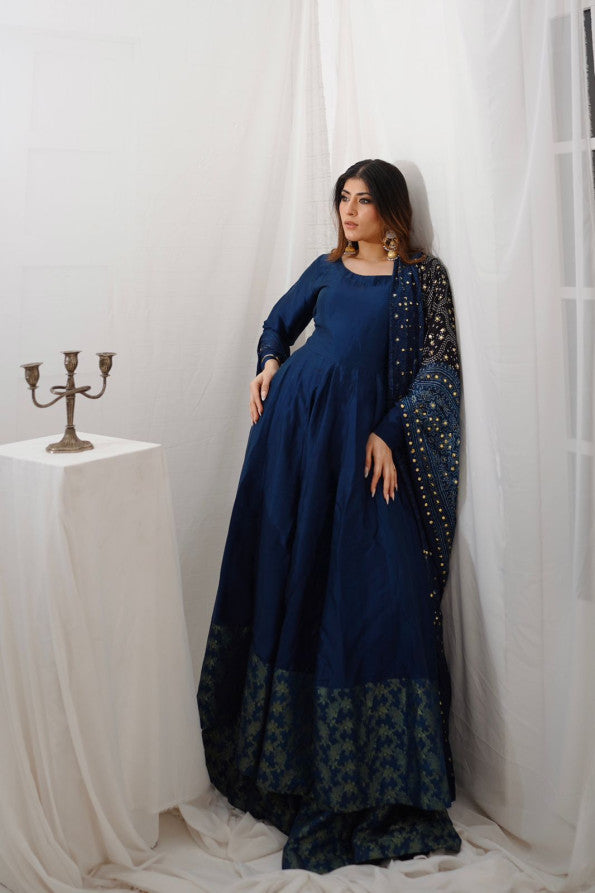 RANGREZ COLLECTION (BLUE KAMDANI DRESS )