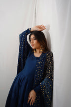 RANGREZ COLLECTION (BLUE KAMDANI DRESS )