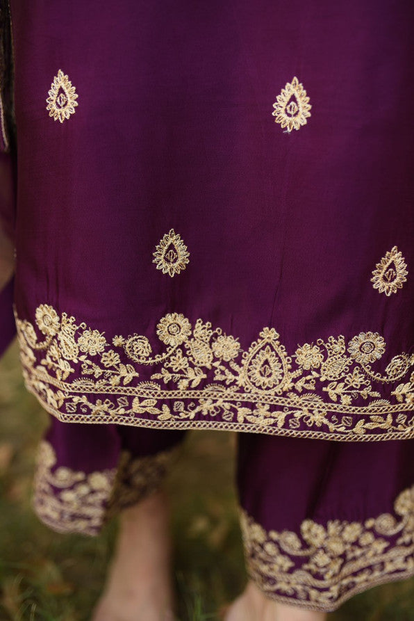 VOILET SHEESHA SILK DRESS